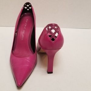 Fushia Antonio Melani Leather Pumps